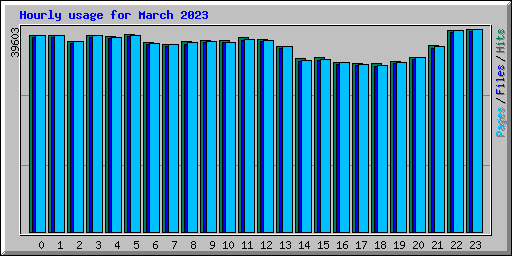 Hourly usage for March 2023